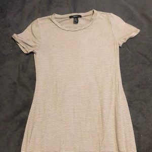 Green and white tee shirt dress